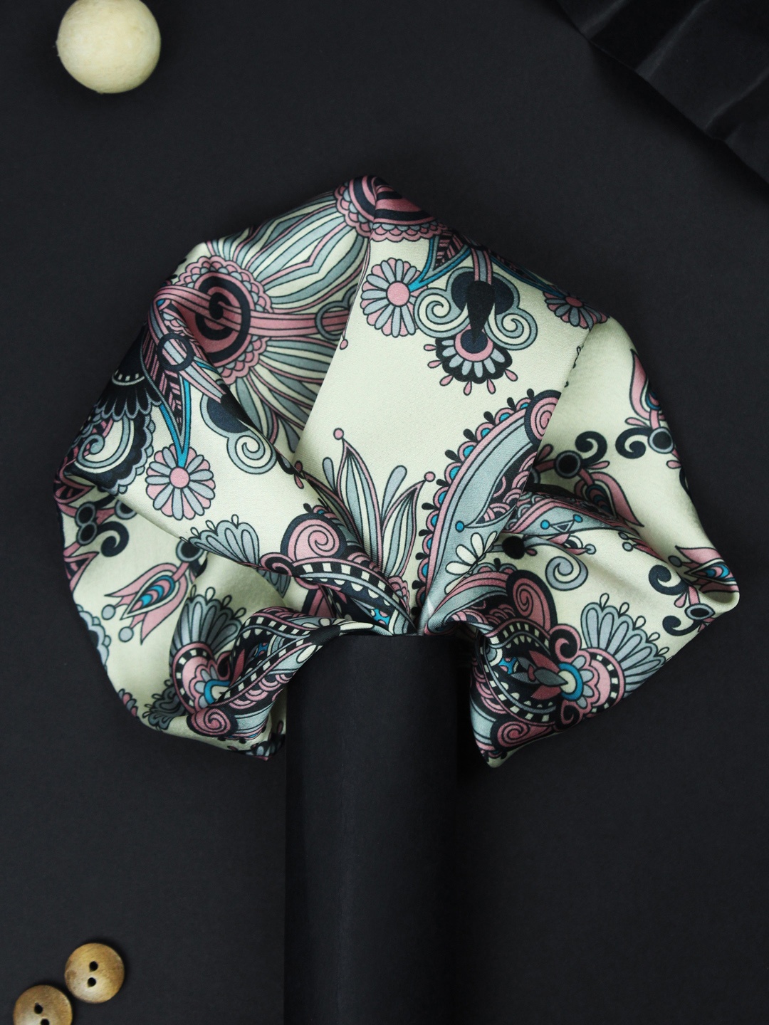 

House of Pataudi Vintage Vogue Printed Pocket Square, Beige
