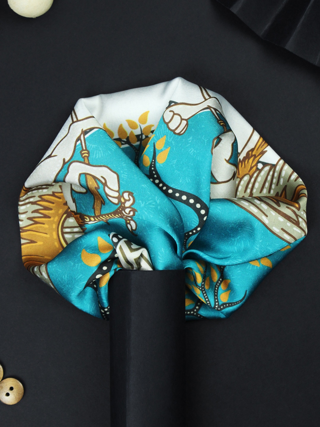

House of Pataudi Printed Pocket Squares, Blue