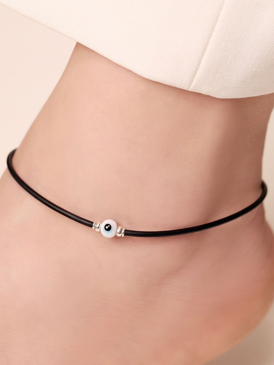 

Zavya 925 Pure Silver Rhodium-Plated Artificial Stones Anklet