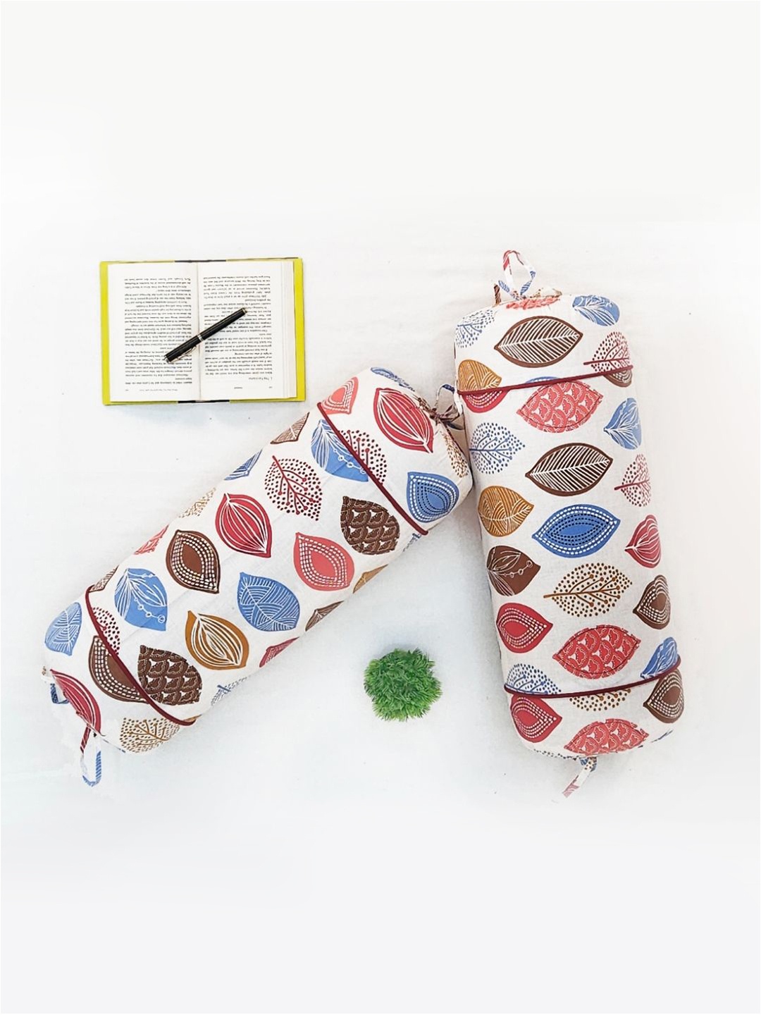 

Aurave Pink & Blue 2 Pieces Floral Printed Pure Cotton Bolster Covers