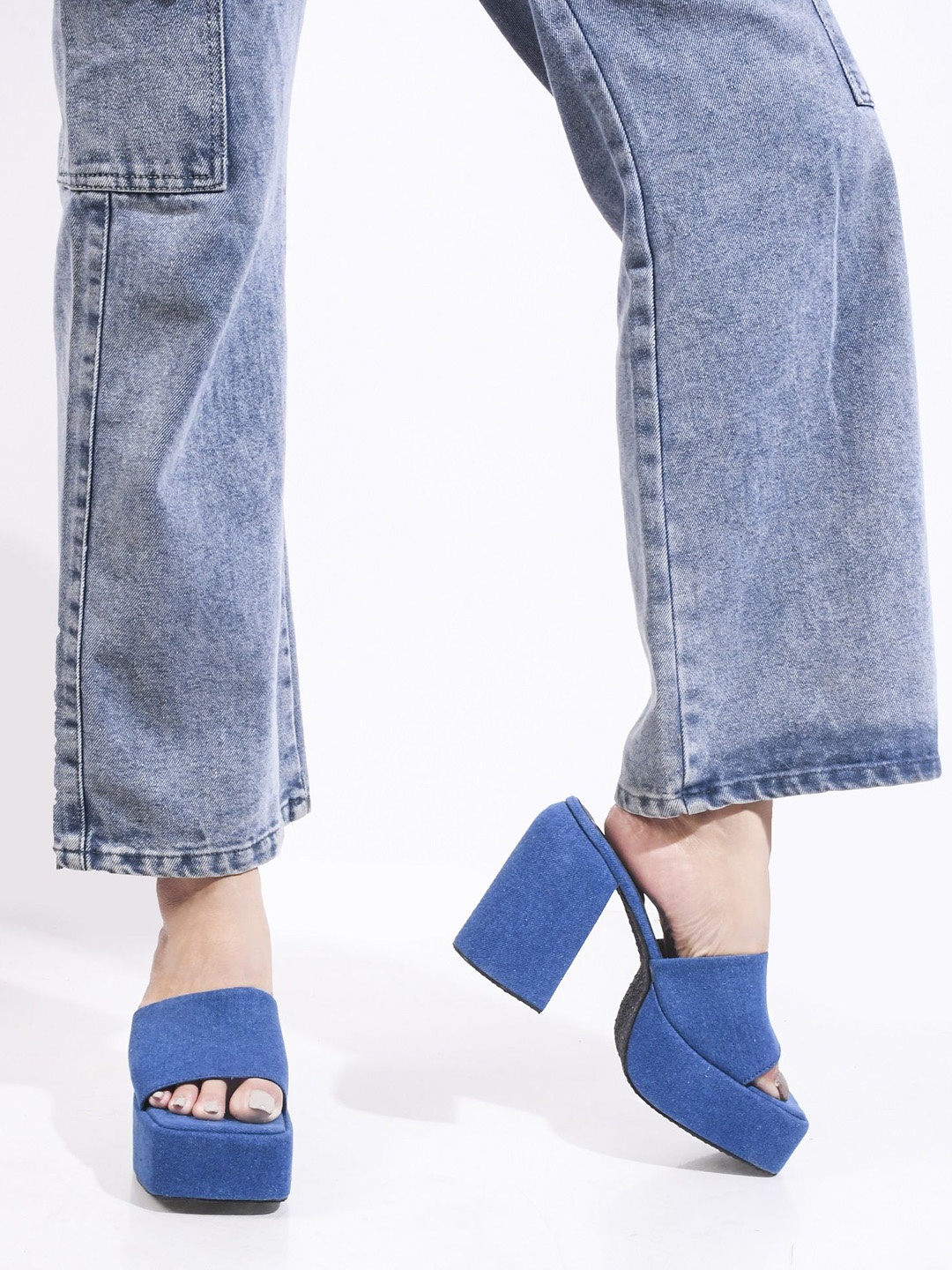 

TRYME Party Block Sandals, Blue