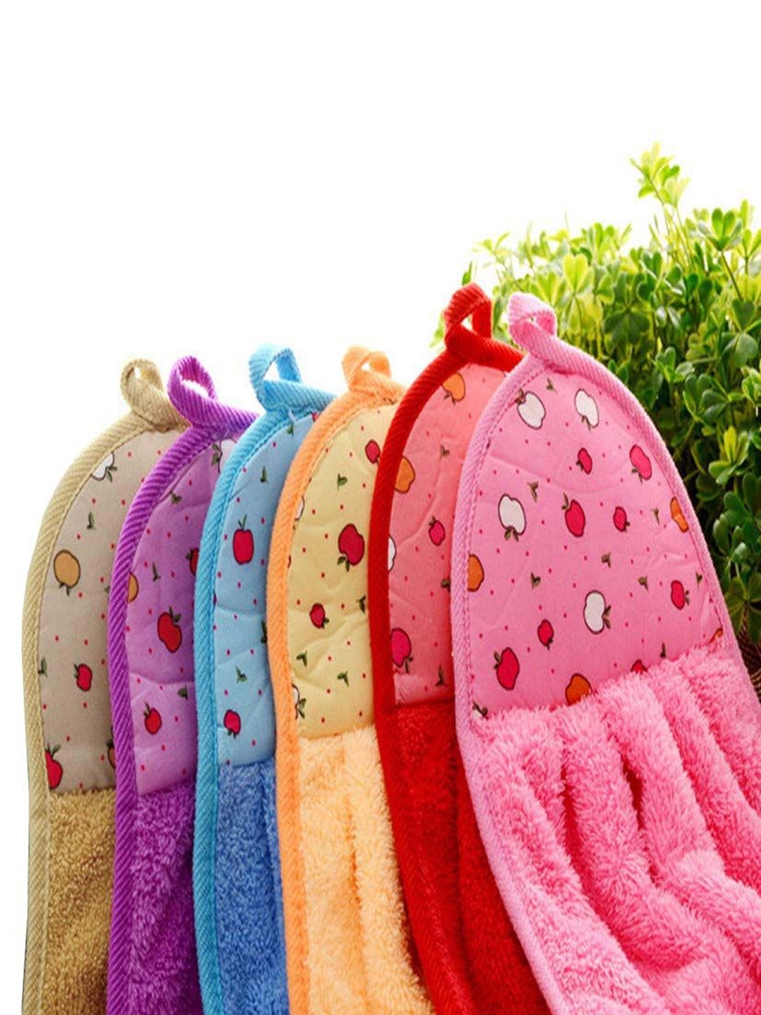 

Adhvik Purple & Pink 6 Pieces Printed Hanging Microfiber Kitchen Towels