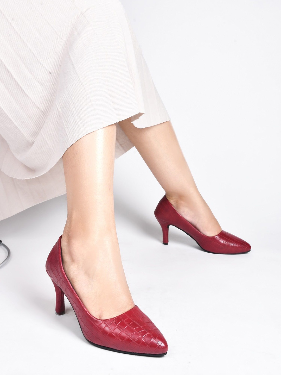 

TRYME Party Stiletto Mules, Maroon