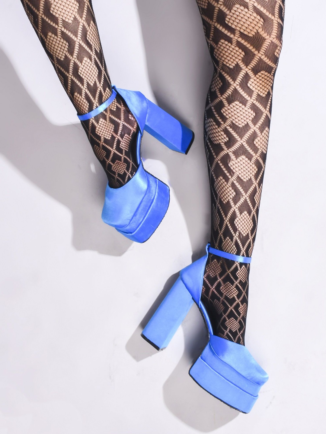 

TRYME Suede Party Block Sandals, Blue