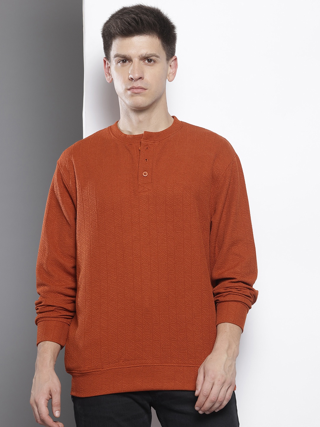 

The Indian Garage Co Relaxed Fit Textured Sweatshirt, Brown