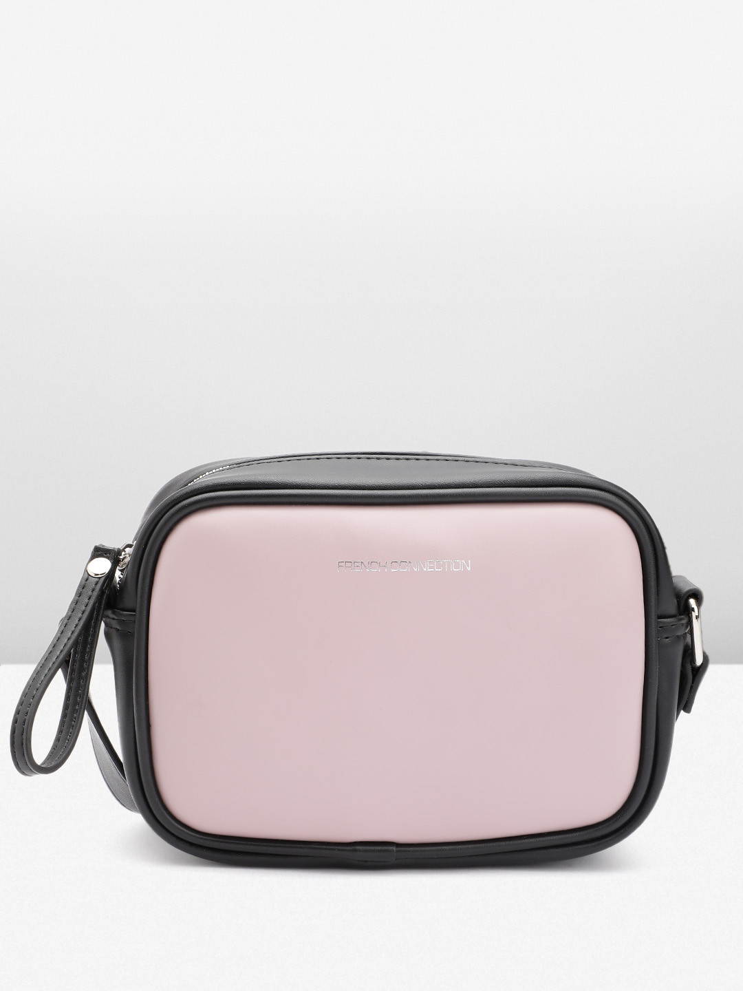 

French Connection Colourblocked PU Sling Bag, Pink