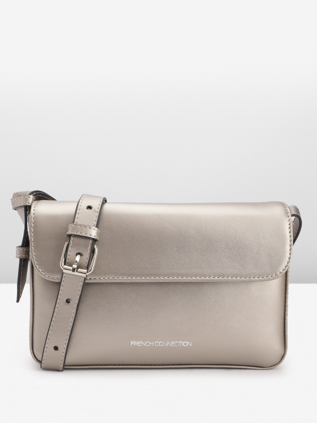 

French Connection Solid Crossbody Sling Bag, Beige