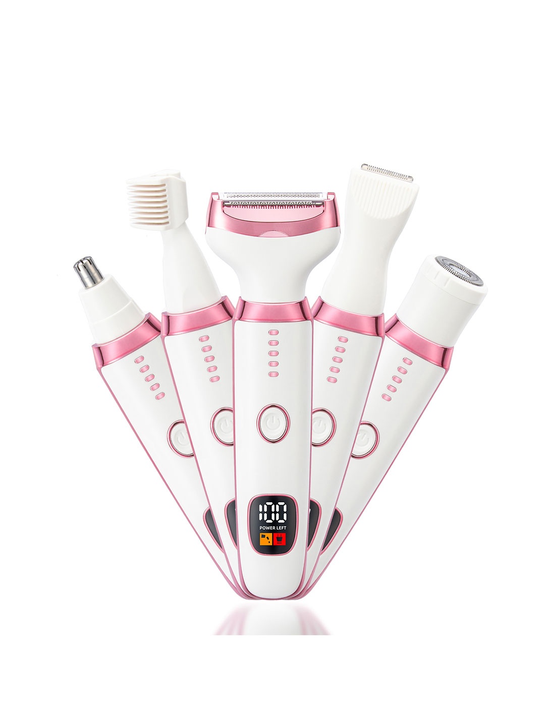 

semino 5 In 1 Rechargeable Painless Electric Razor Trimmer, White