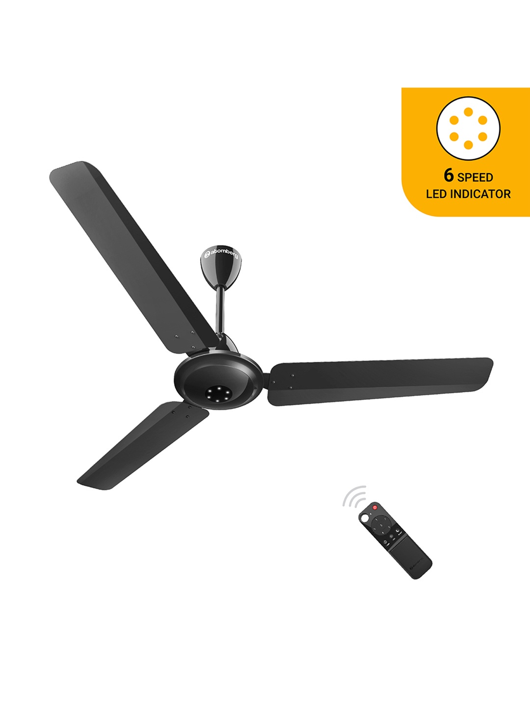 

Atomberg Technologies White Efficio Alpha Gloss Black Ceiling Fan