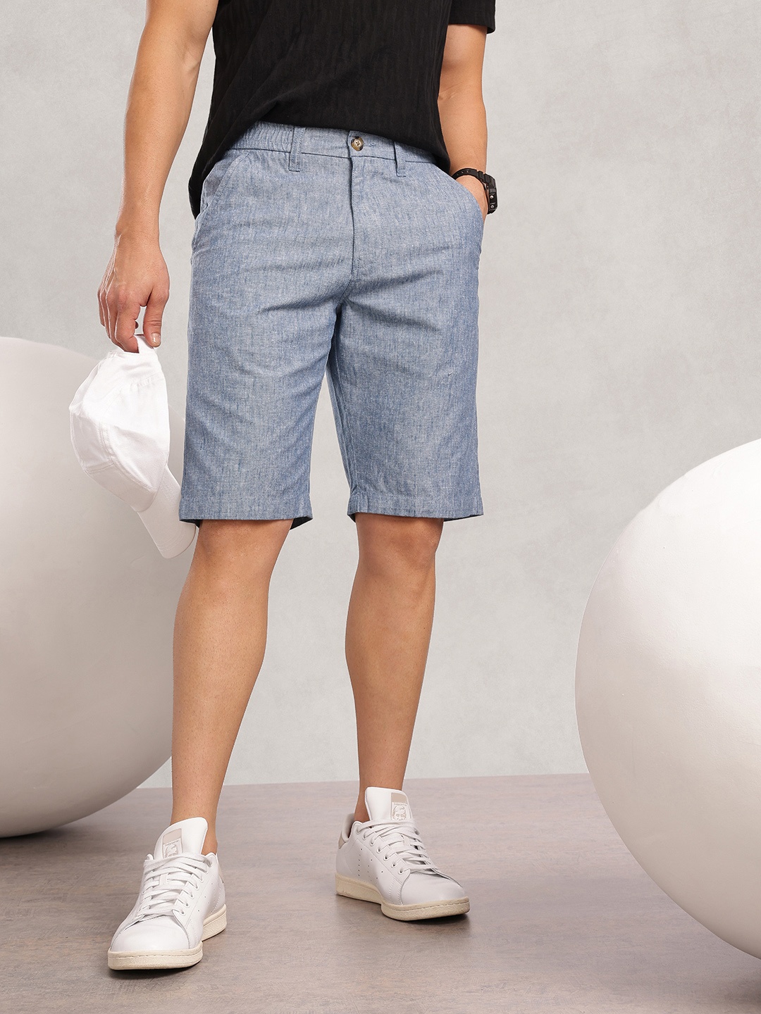 

Nautica Men Solid Casual Chino Shorts, Blue