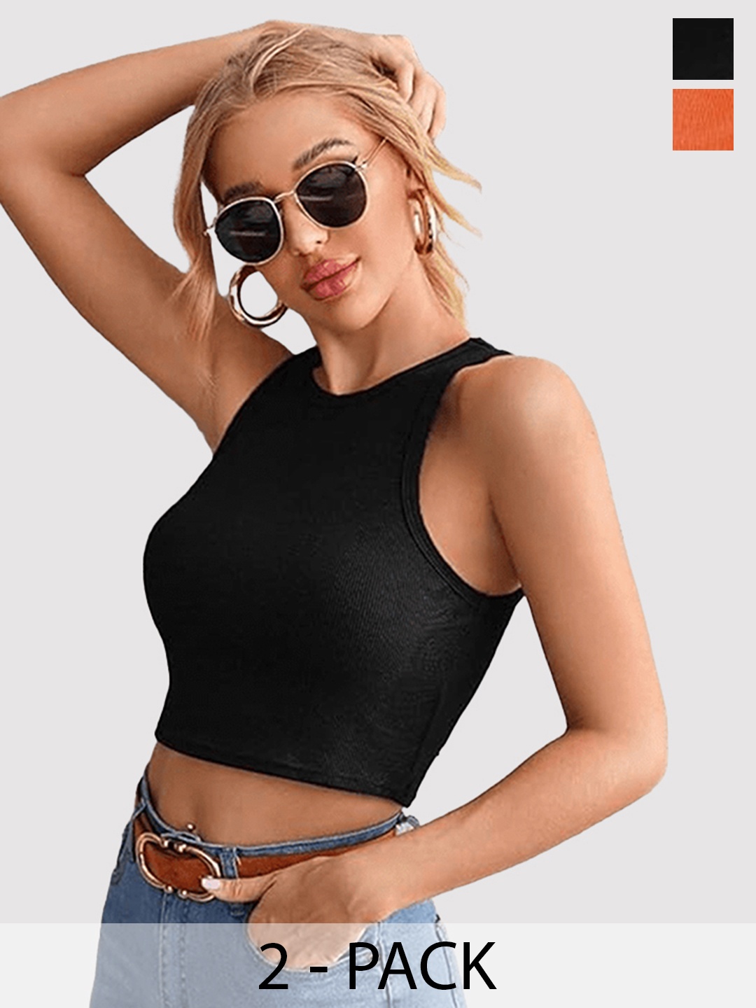 

Mast & Harbour Cotton Crop Top, Multi