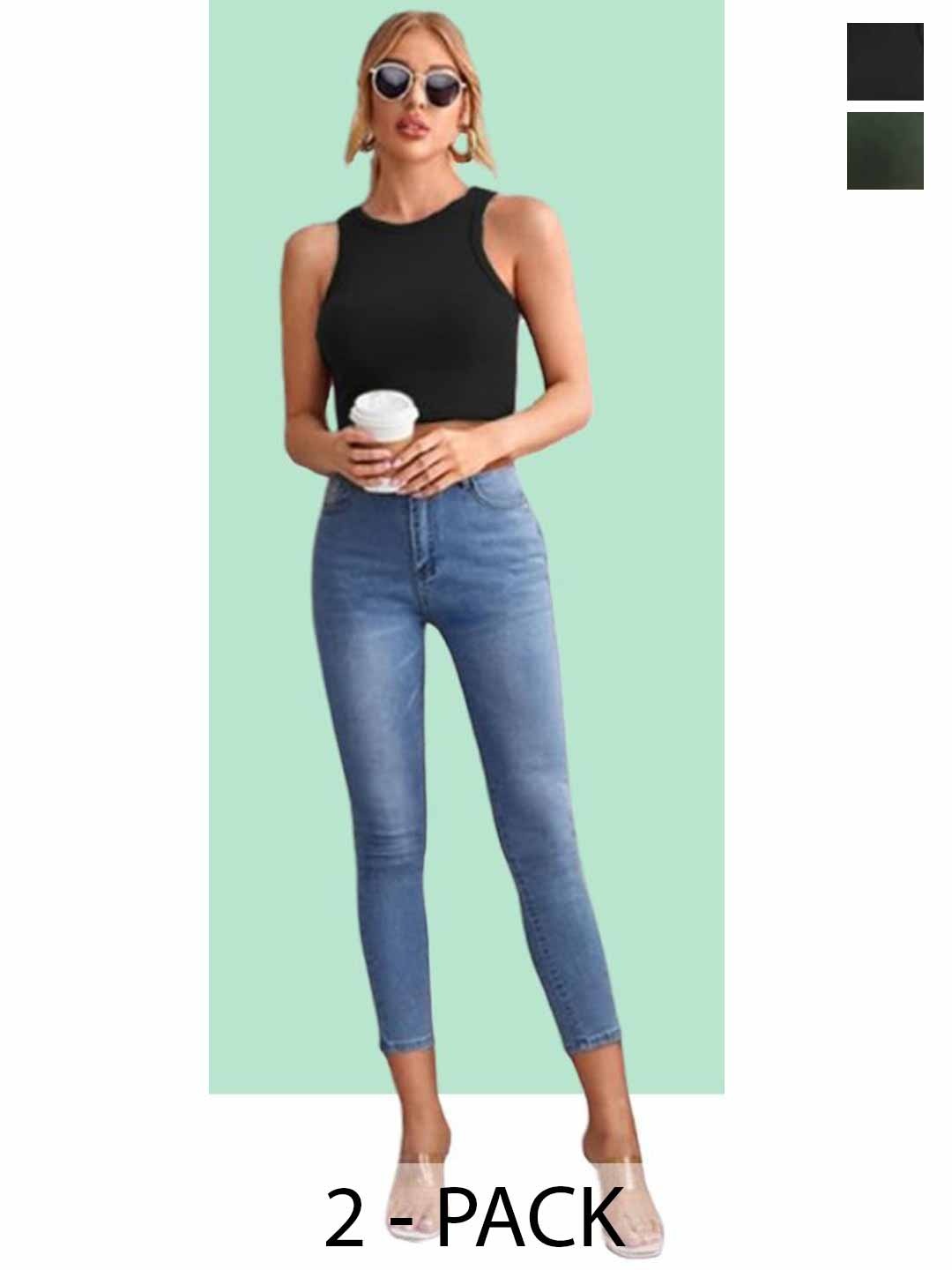 

Mast & Harbour Cotton Crop Top, Multi