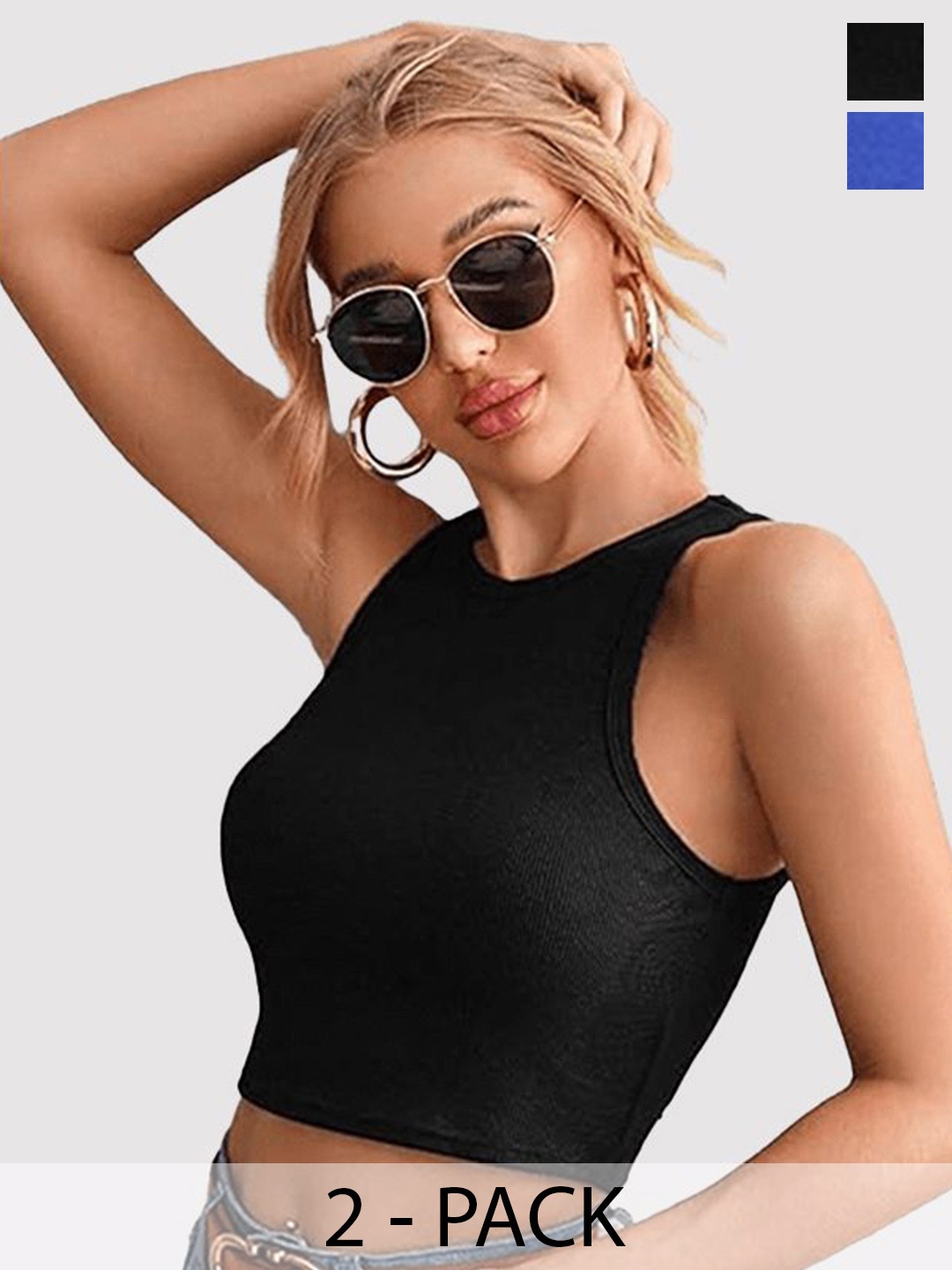 

Mast & Harbour Cotton Crop Top, Multi