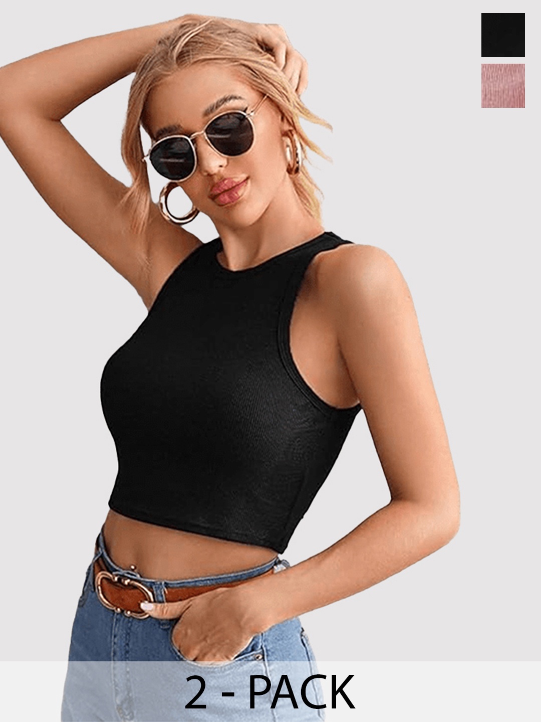 

Mast & Harbour Cotton Crop Top, Multi