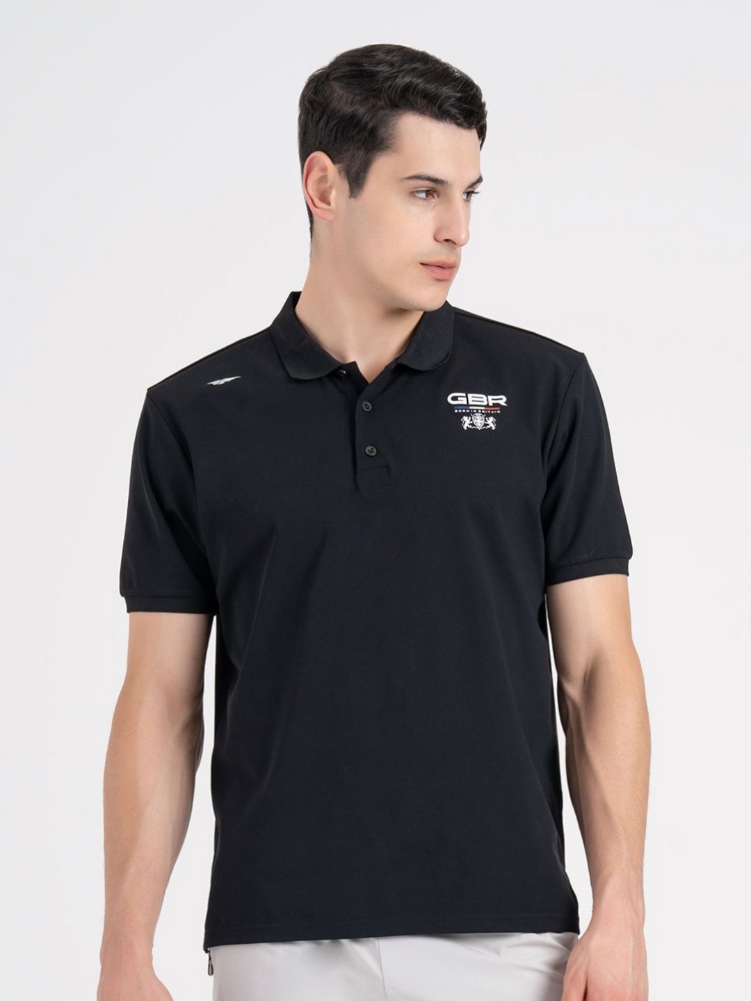 

Red Tape Men Typography Printed Polo Collar T-shirt, Black