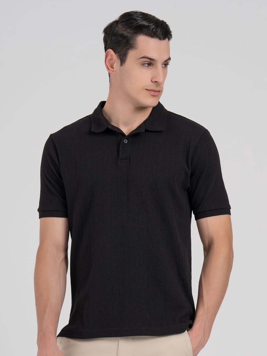 

Red Tape Men Polo Collar T-shirt, Black