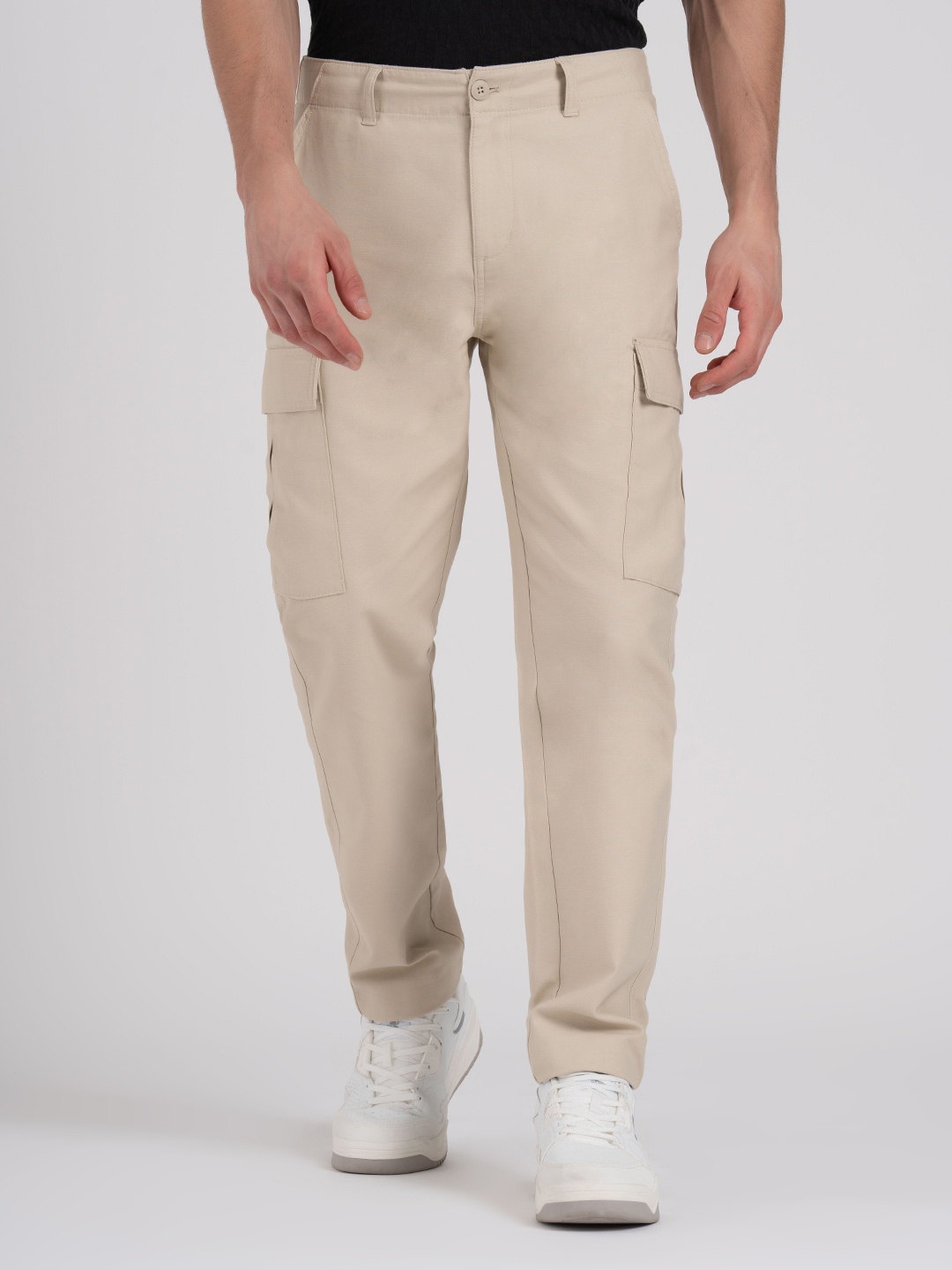

Red Tape Men Relaxed Cargos Trousers, Beige