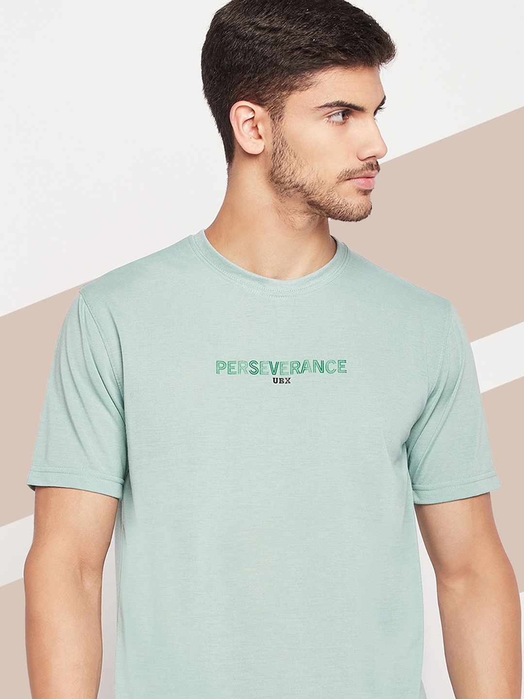 

UBX Men Printed T-shirt, Sea green