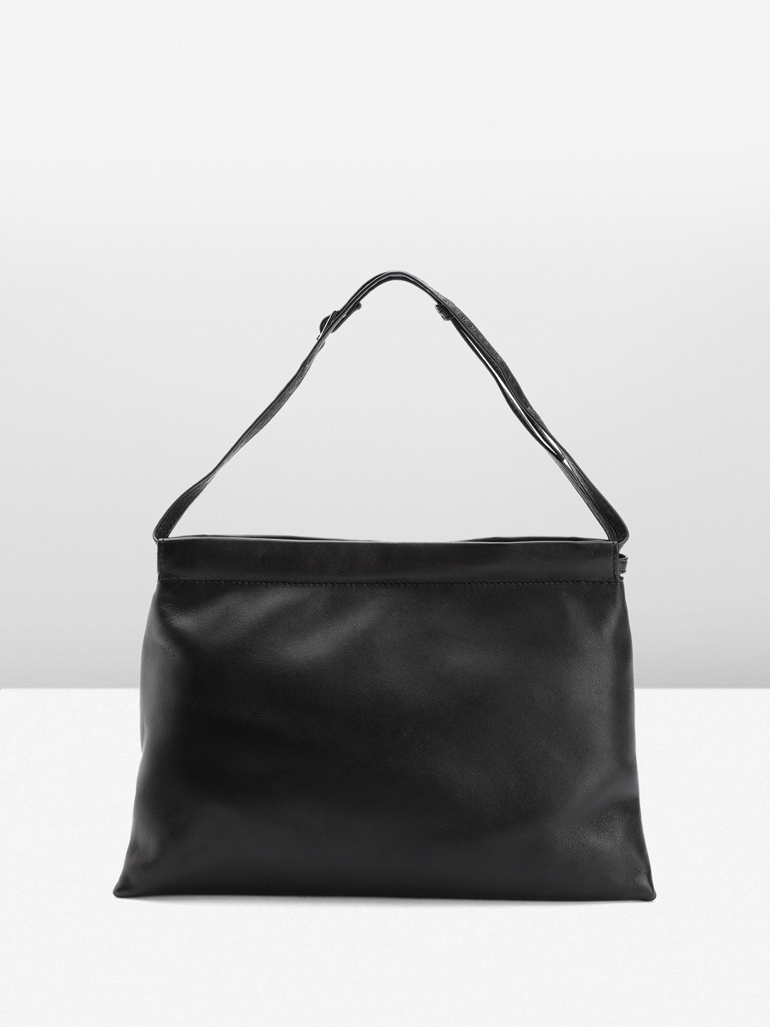 

MANGO Leather Sack-Style Shoulder Bag, Black