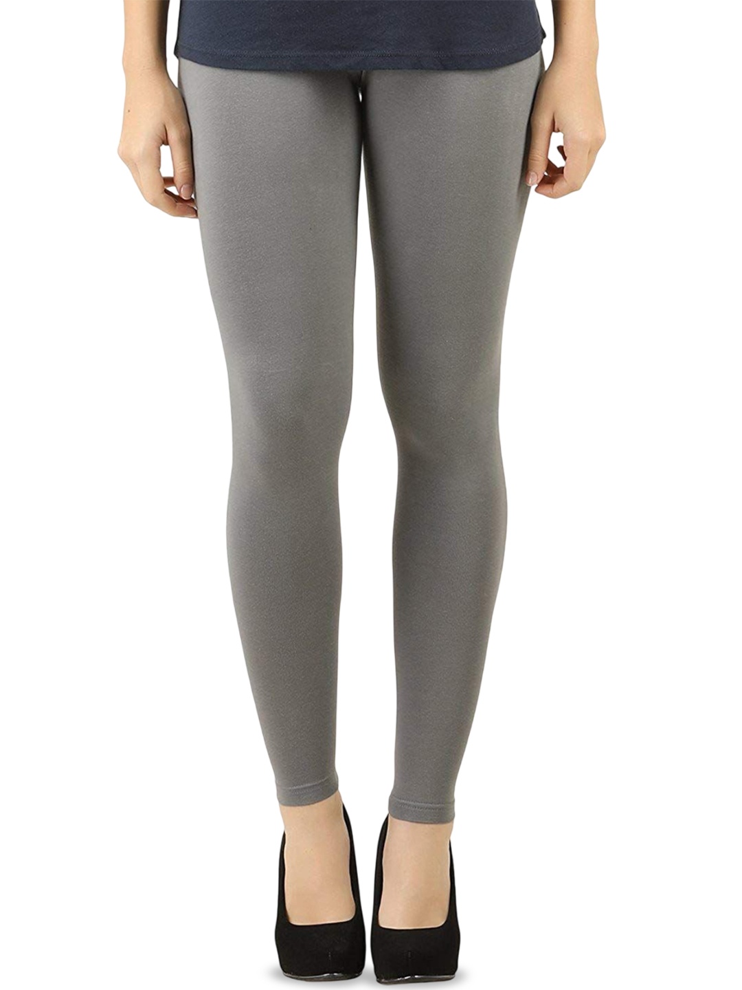 

Aadikart solid Ankle-Length Leggings, Grey