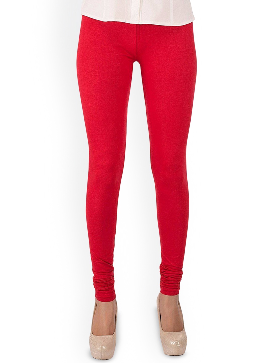 

Aadikart Churidar Length Leggings, Red