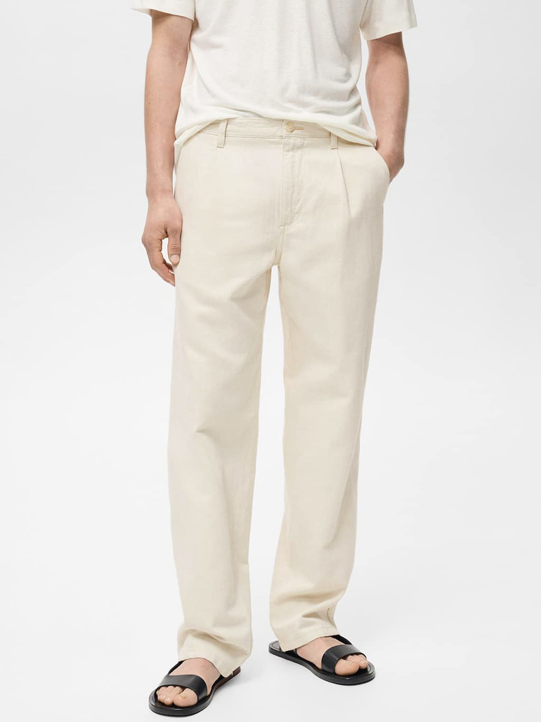 

MANGO MAN Men Stretchable Jeans, Beige