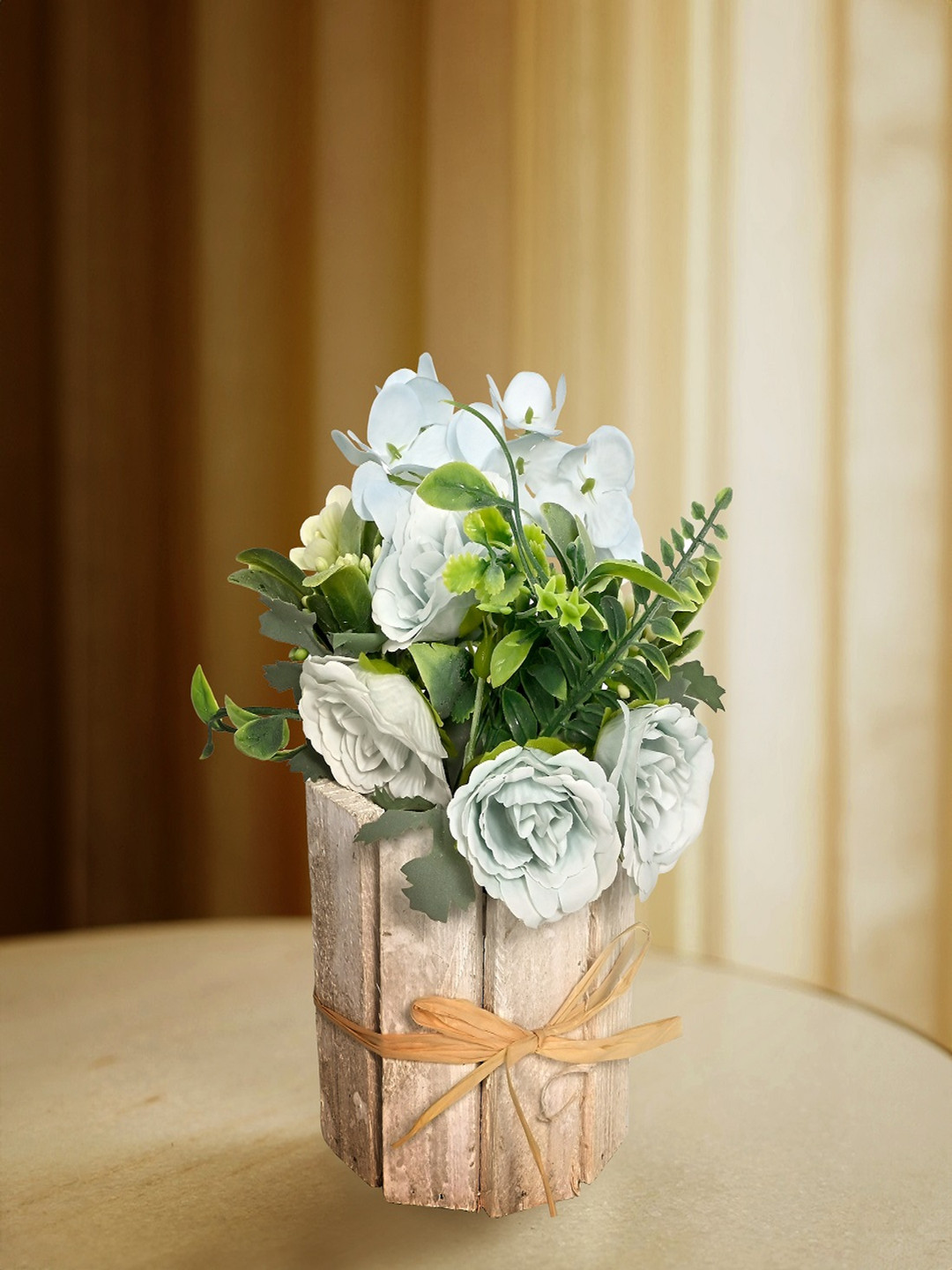 

Aura White 1 Pieces Rose Artificial Flower With Pot