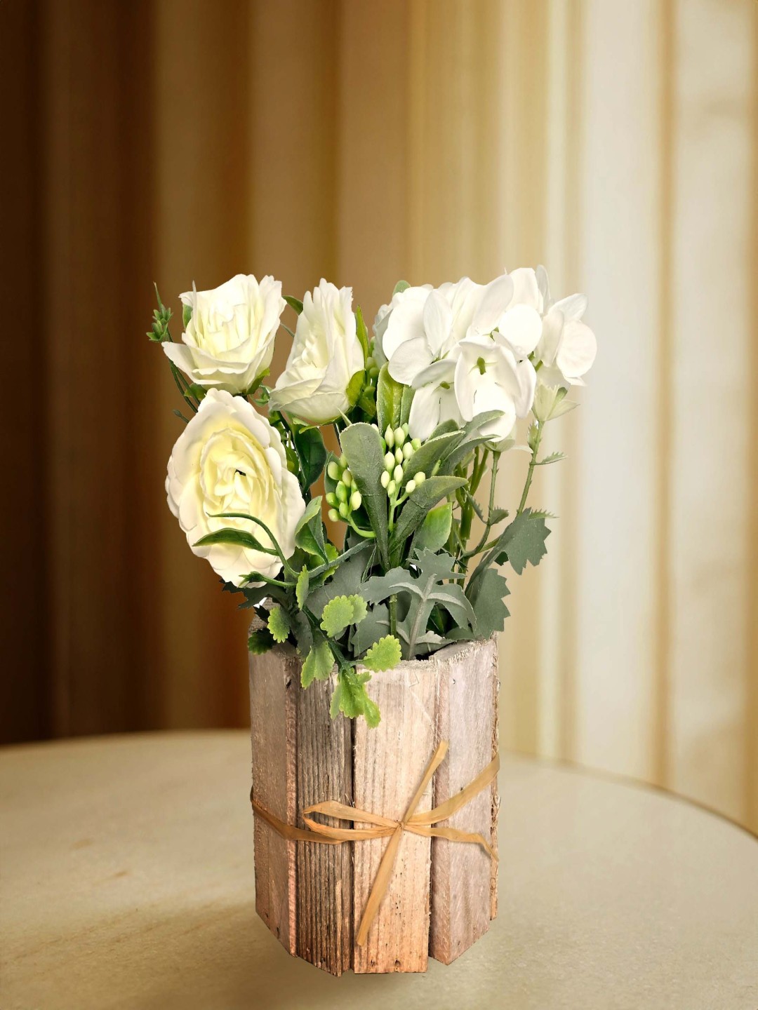 

Aura Green 1 Pieces Rose Artificial Flower With Pot