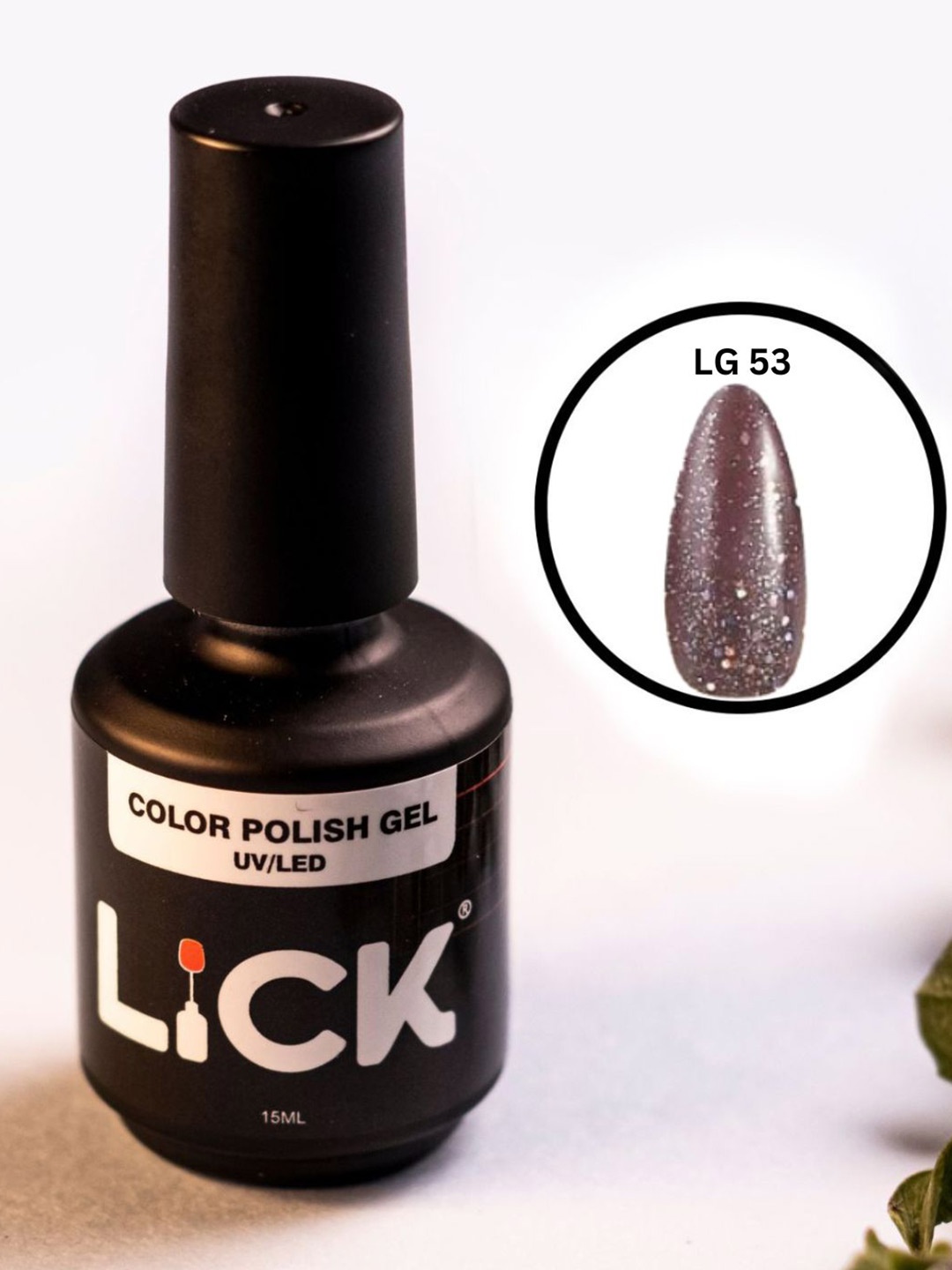 LICK Color Polish UV & LED Gel Glossy Nail Polish - 15 ml - Pink LG 53, Purple