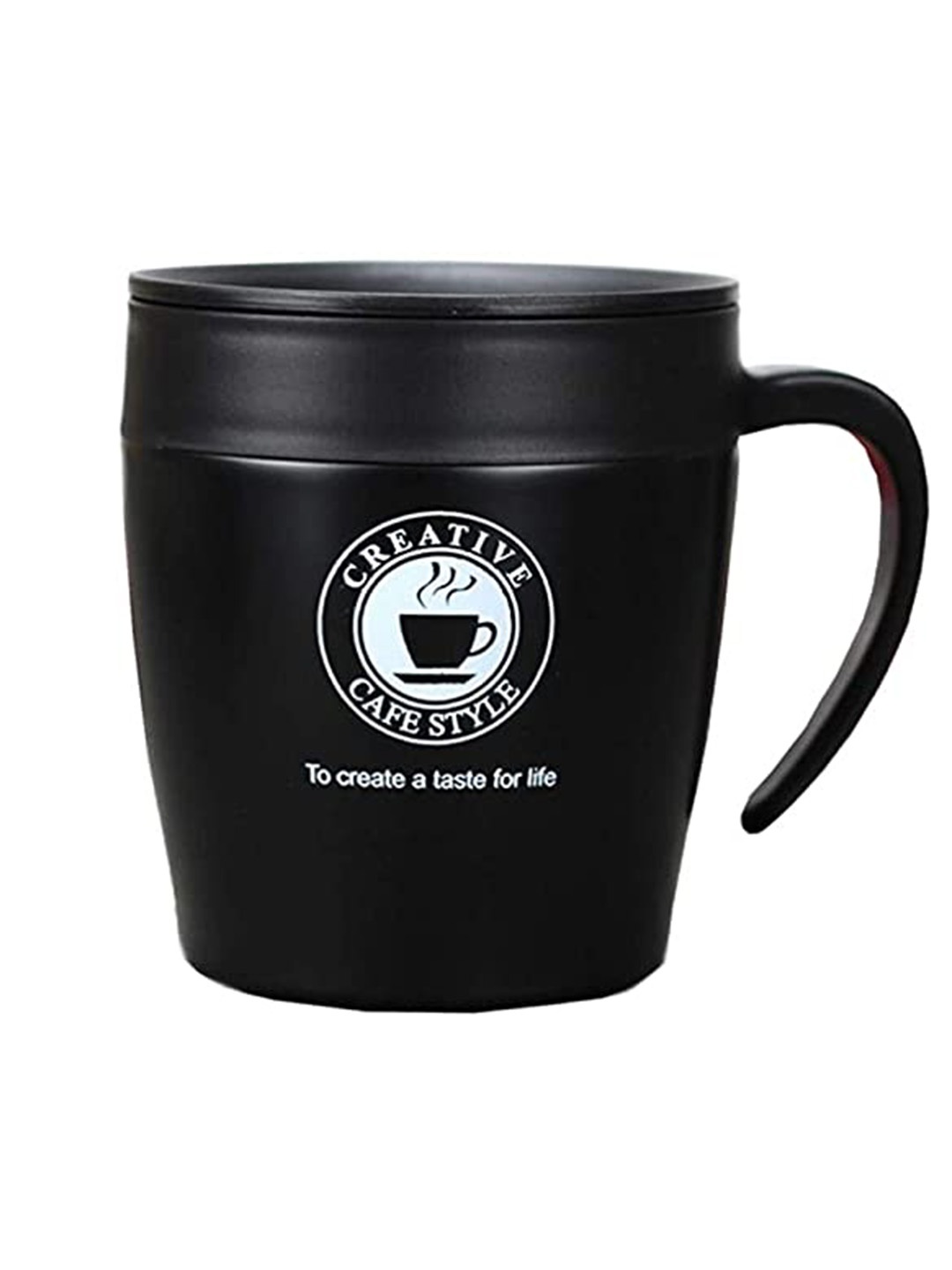 

Baskety Black & White Stainless Steel Matte Insulated Coffee Mug 330ml