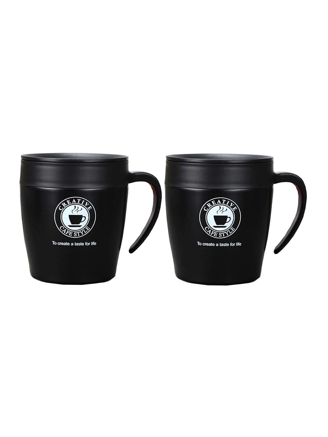

Baskety Black & White 2 Pieces Stainless Steel Matte Insulated Coffee Mug 330ml