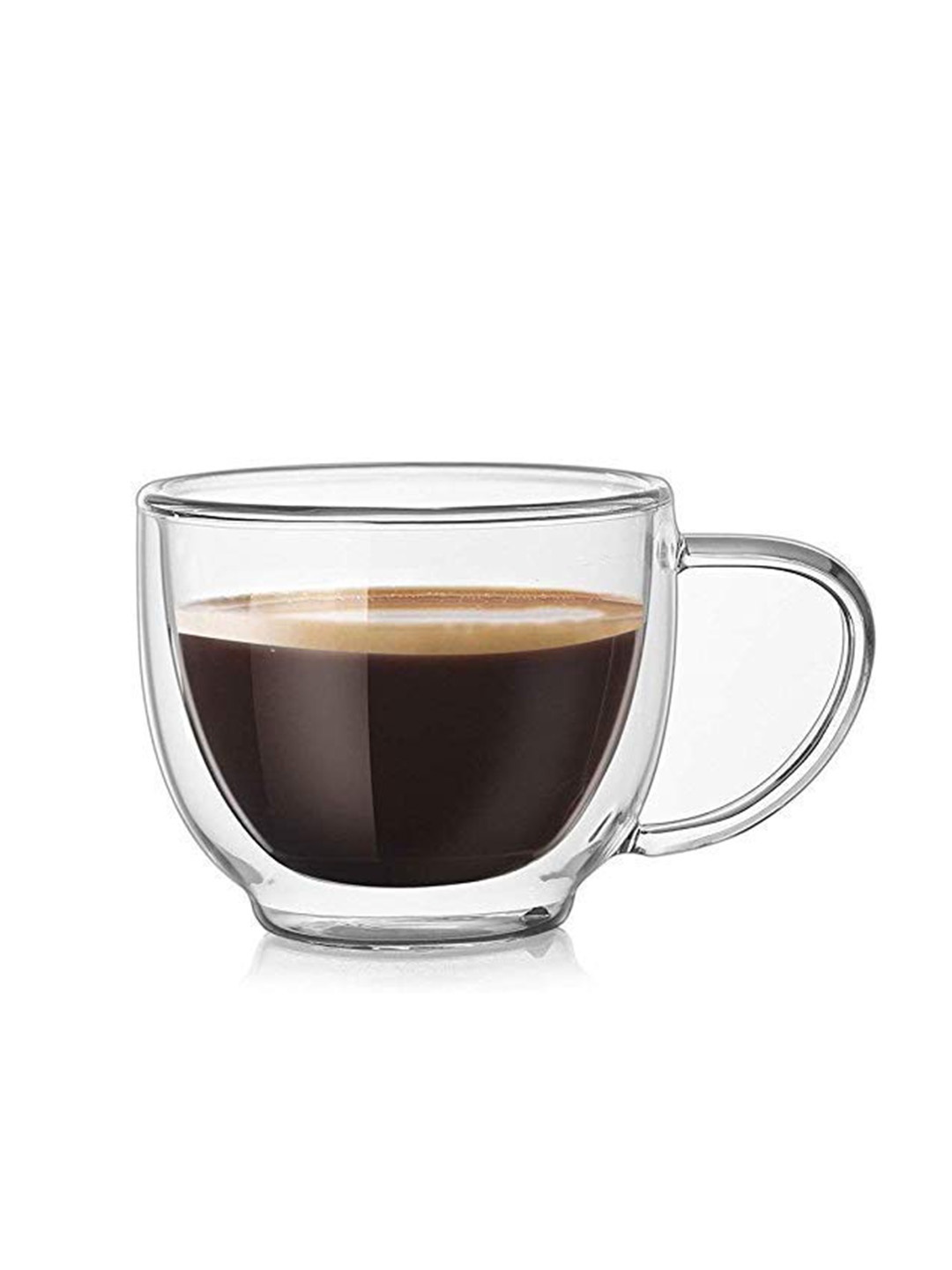 

Baskety Transparent Cappuccino Glass Mugs With Handle 200ml