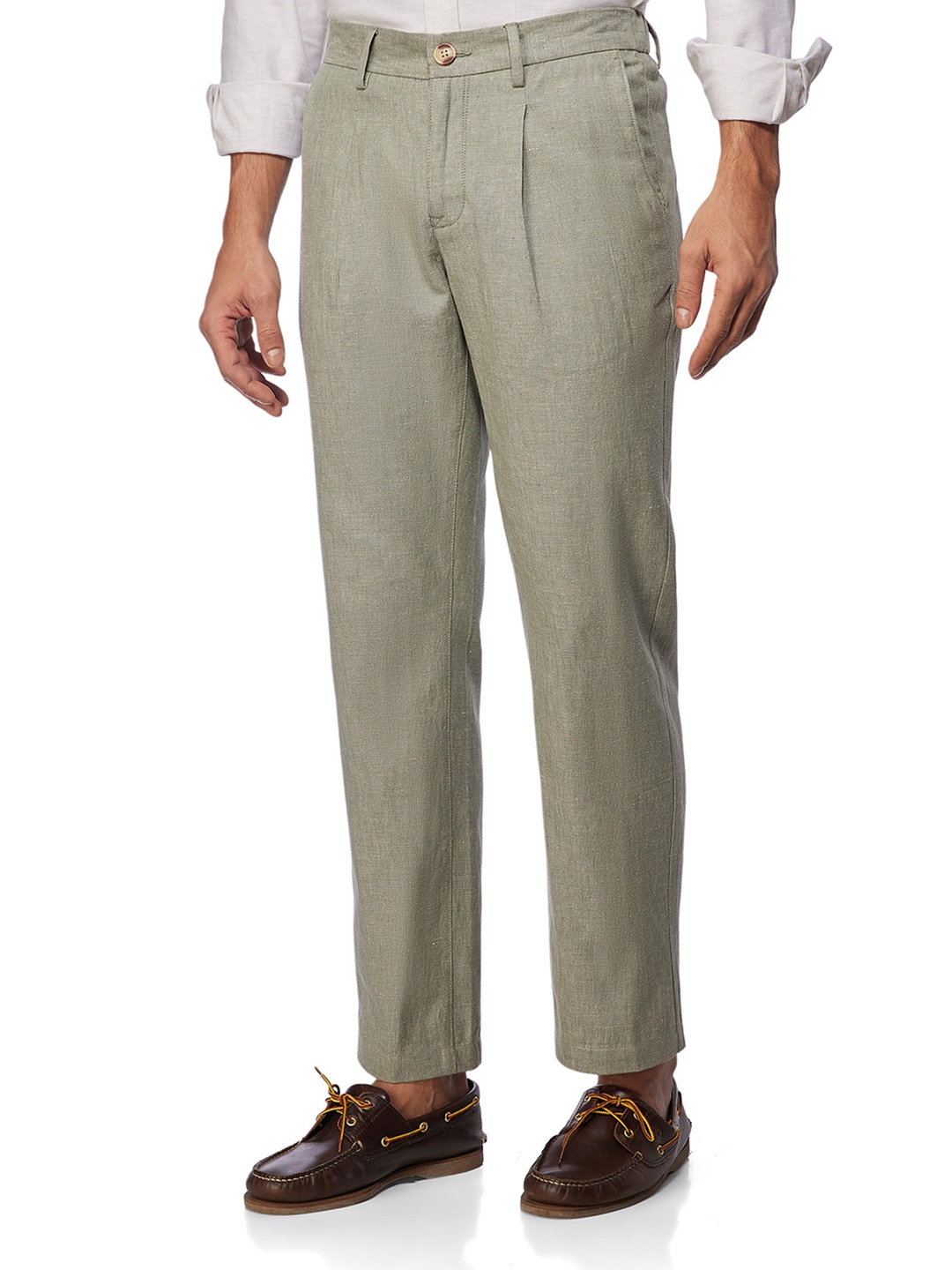 

Bombay Shirt Company Men's Summerscape Cotton Linen Pants, Olive