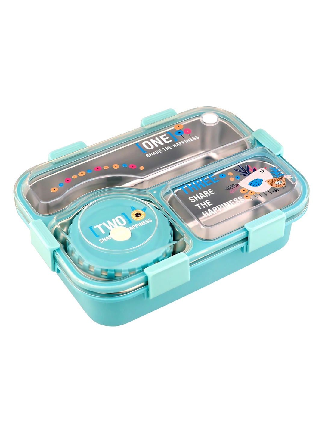 

Sanjeev Kapoor by Classic Essentials JIRAFE Stainless Steel 3 Compartment Lunch Box, Green