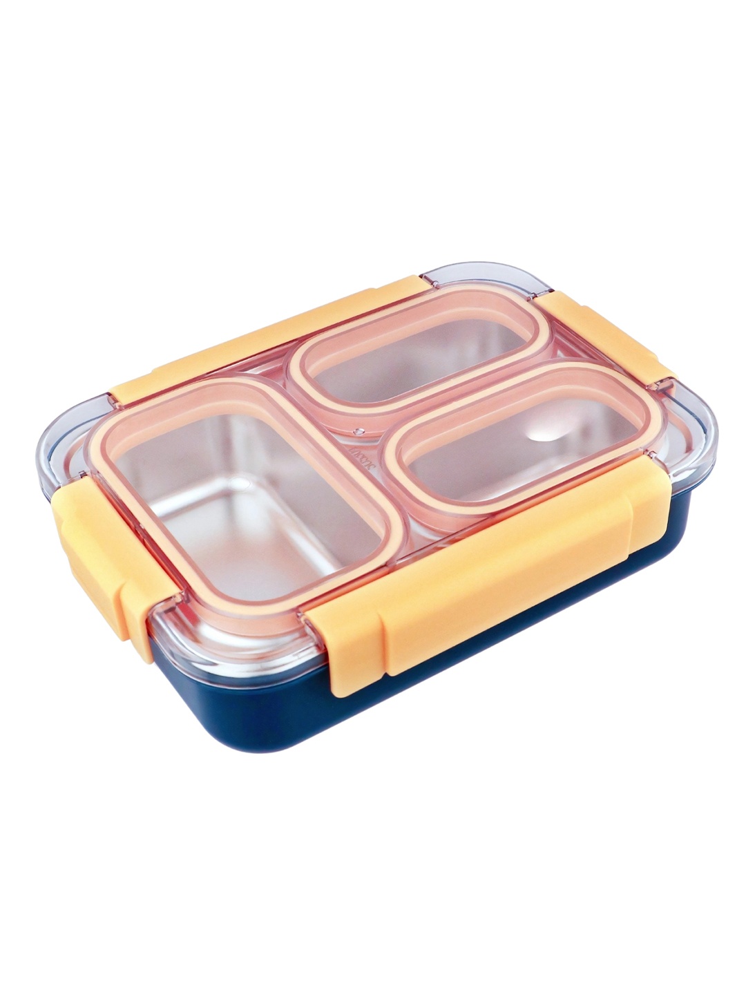 

Sanjeev Kapoor by Classic Essentials Brinox Stainless Steel 3 Compartment Lunch Box, Blue