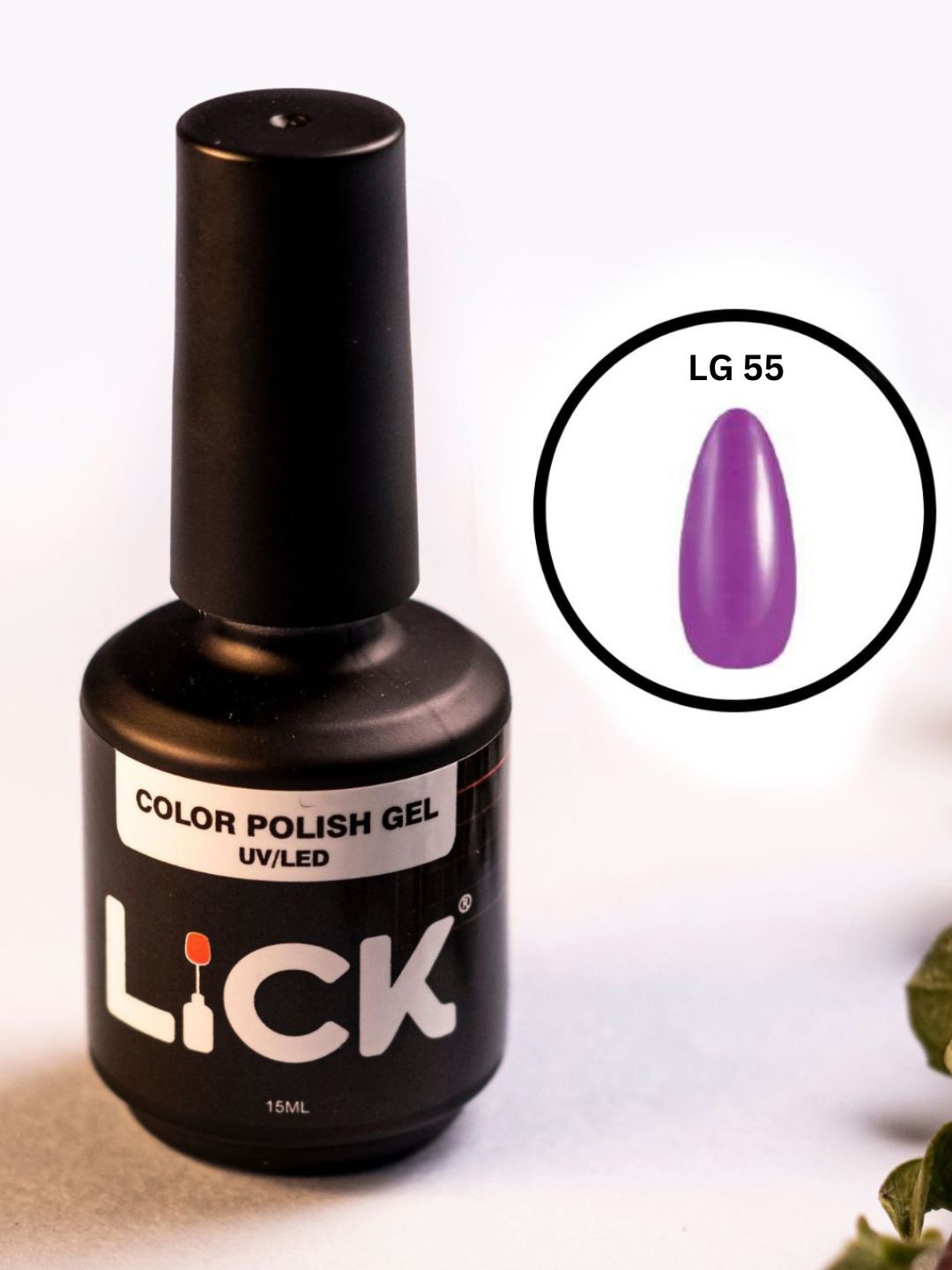 

LICK Color Polish Long Lasting Gel Nail Polish - 15 ml - Purple - LG 55