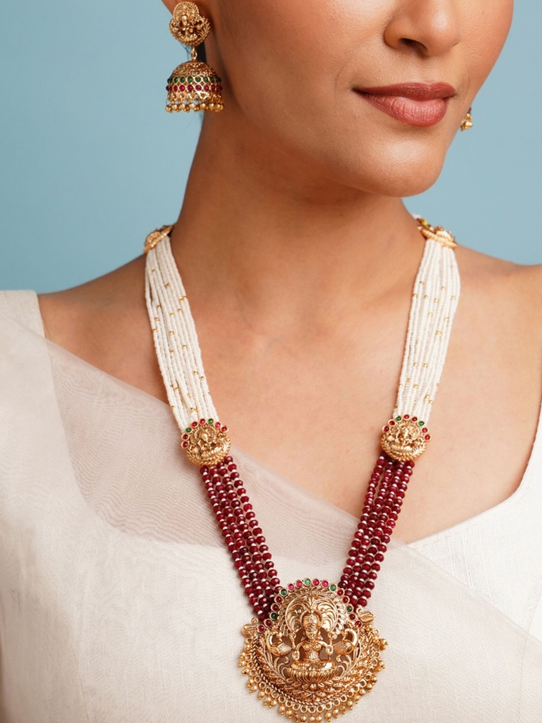 

ABDESIGNS Sophisticated Gold Plated Temple Necklace Set
