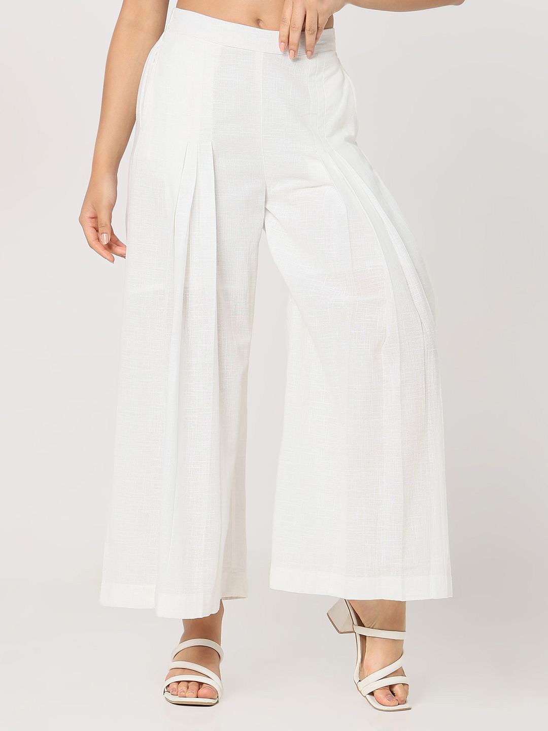 

R&B Women Ethnic Palazzos, White