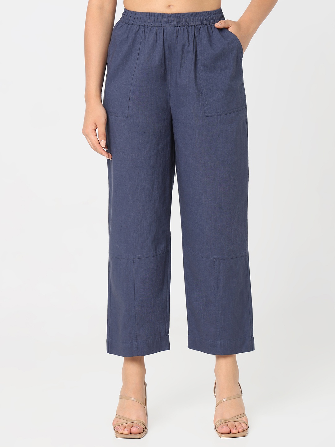 

R&B Women Straight Fit Trousers, Blue