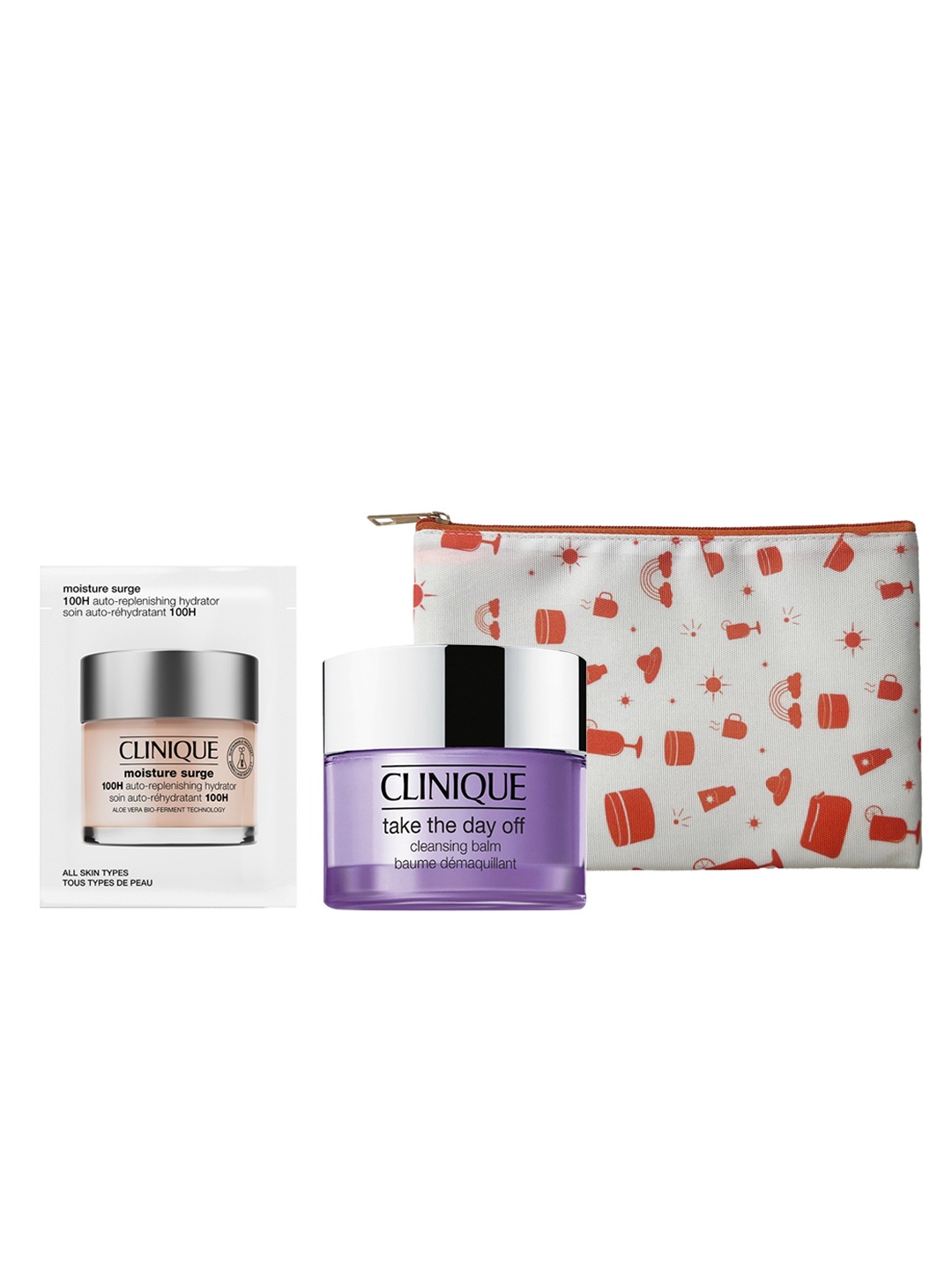 

Clinique Set of Take The Day Off Balm 30ml + Moisture Surge Cream 1ml + Local Kit Pouch, Lavender