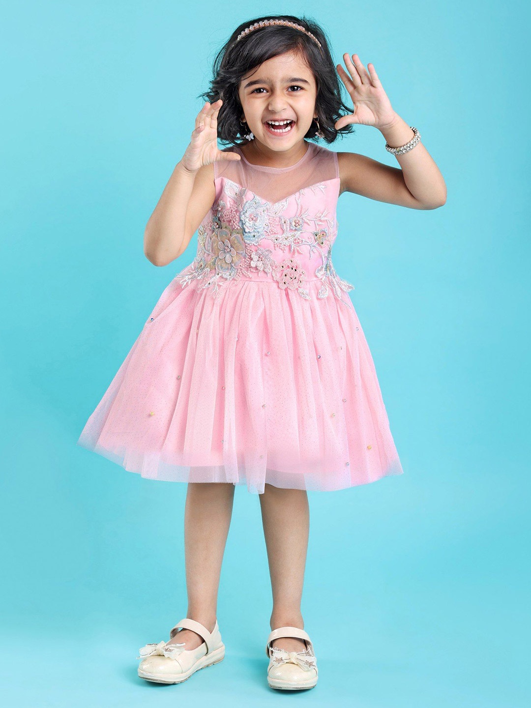 

Mark & Mia Embellished Fit & Flare Dress, Pink
