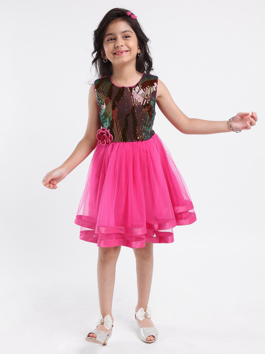 

Mark & Mia Embellished Print Fit & Flare Dress, Pink