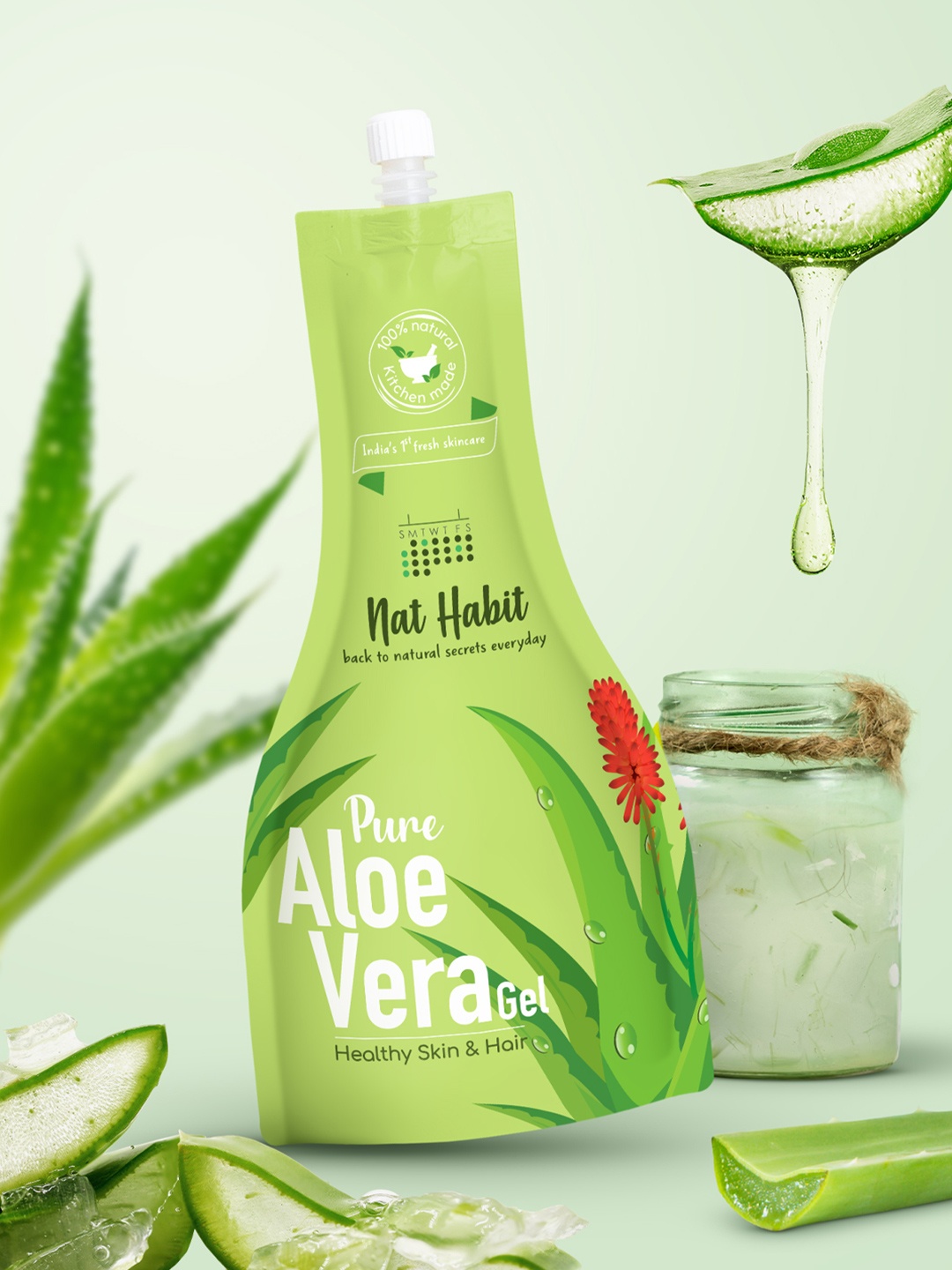 

Nat Habit Fresh Pure Aloe Cucumber Cooling Face Gel - 80 g, Green