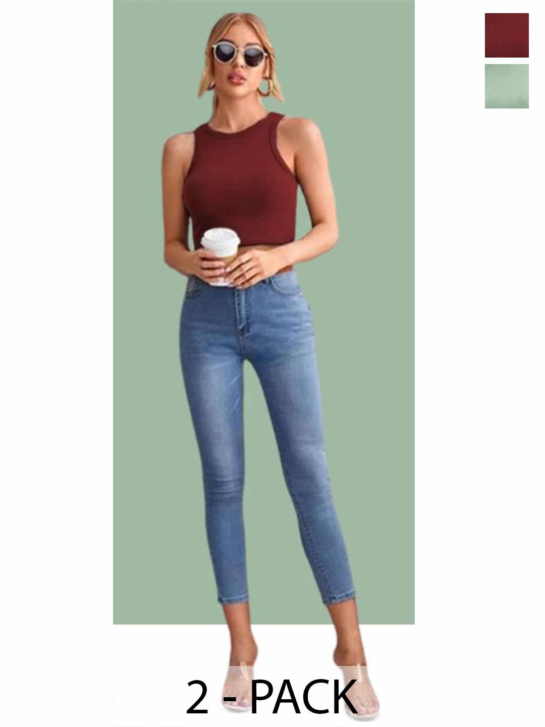 

Mast & Harbour Cotton Crop Top, Multi