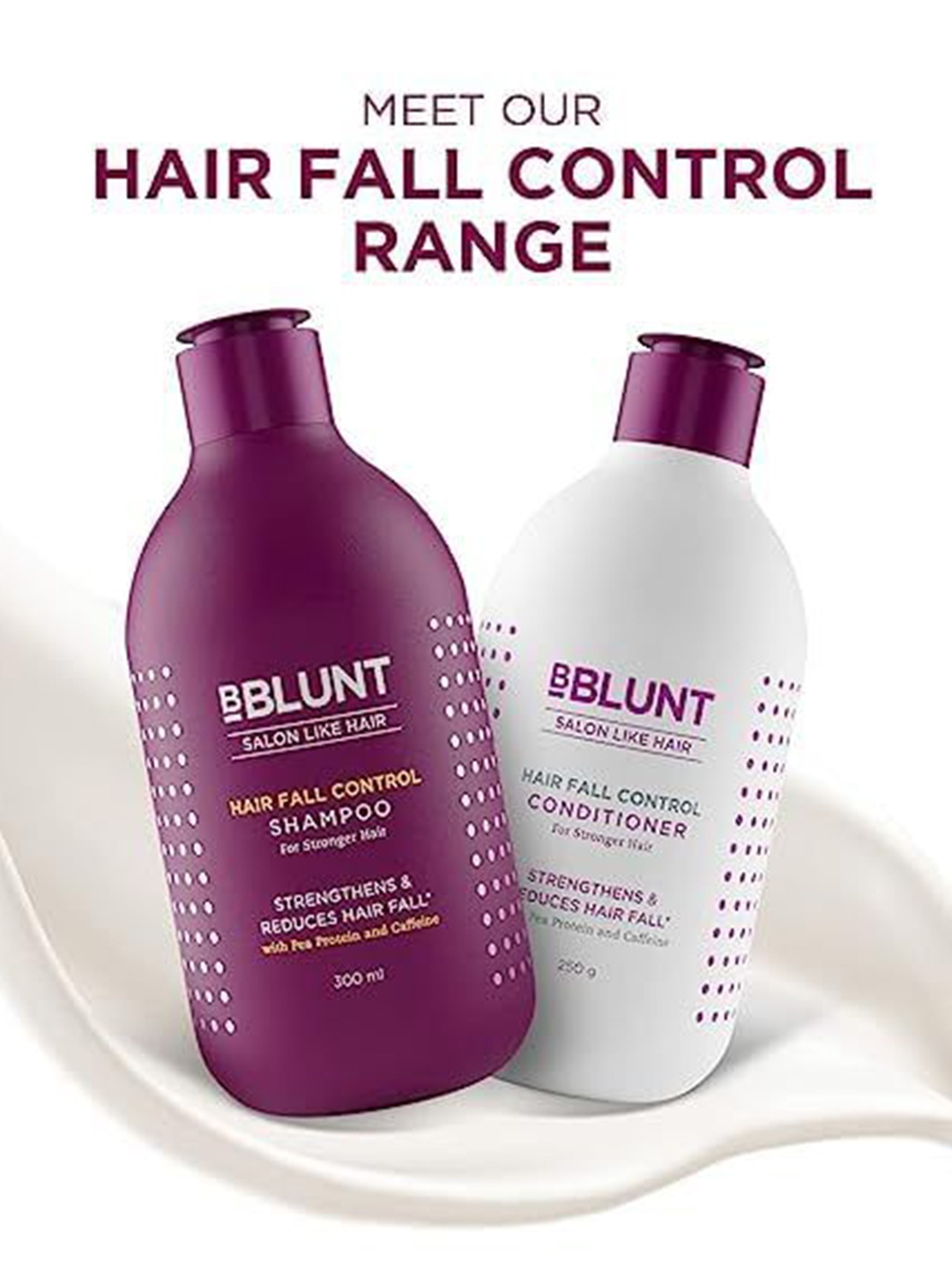 

BBLUNT Set Of 2 Hair Fall Control Shampoo- 300 ml & Conditioner- 250 g, Purple