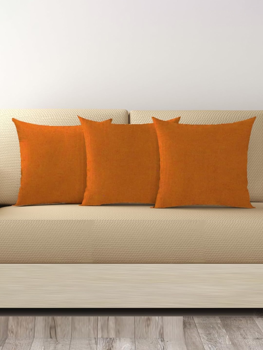 

Trance Home Mustard 3 Pieces Linen Square Cushion Covers