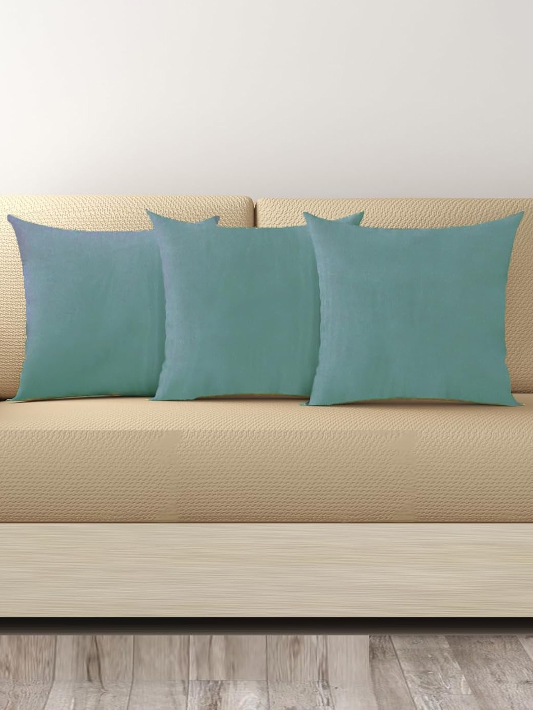 

Trance Home Blue 3 Pieces Linen Square Cushion Covers
