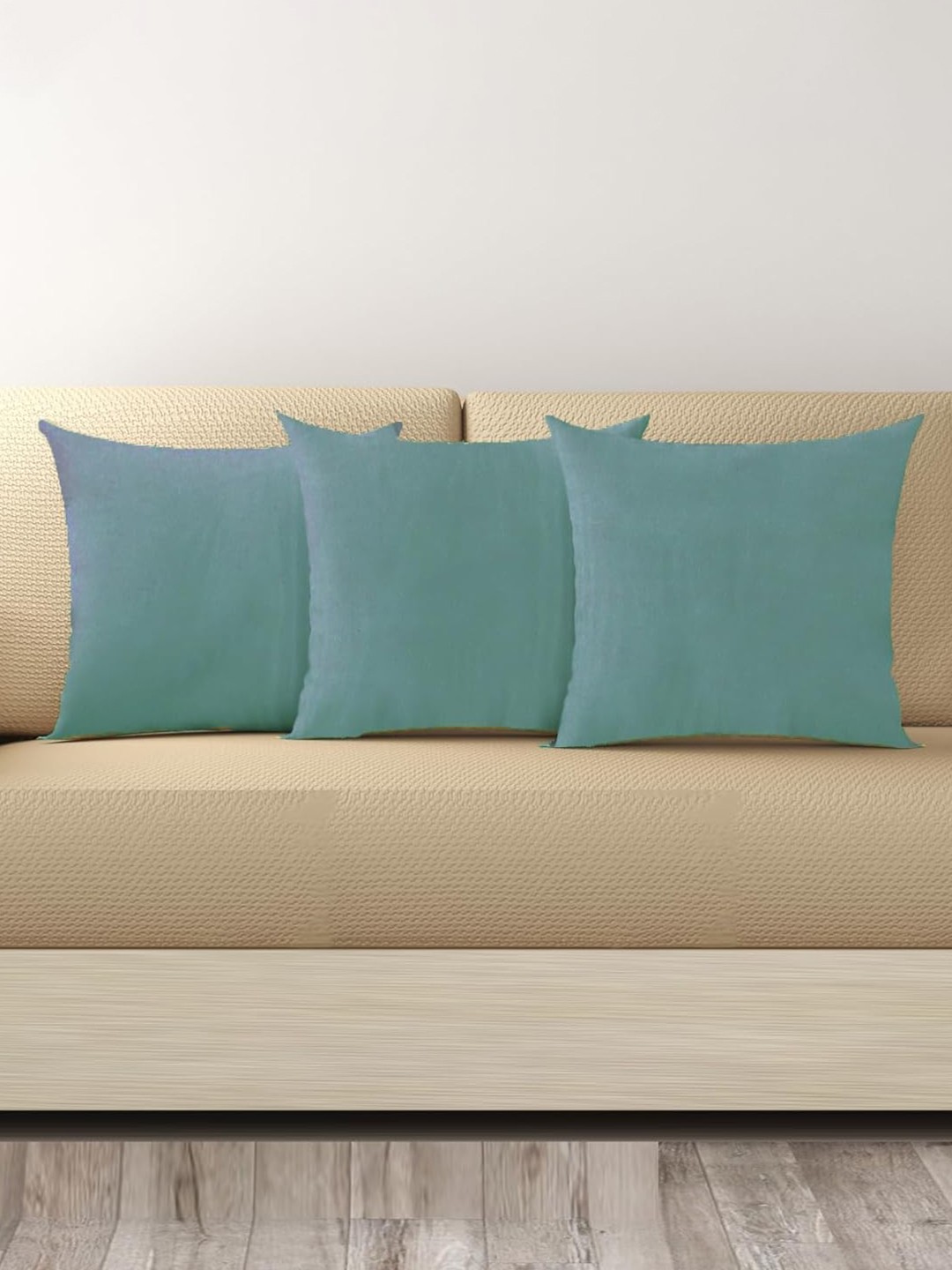 

Trance Home Blue 3 Pieces Linen Square Cushion Covers