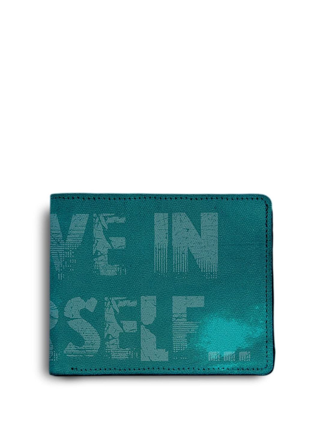 

ShopMantra Men Typography Printed PU Two Fold Wallet, Green