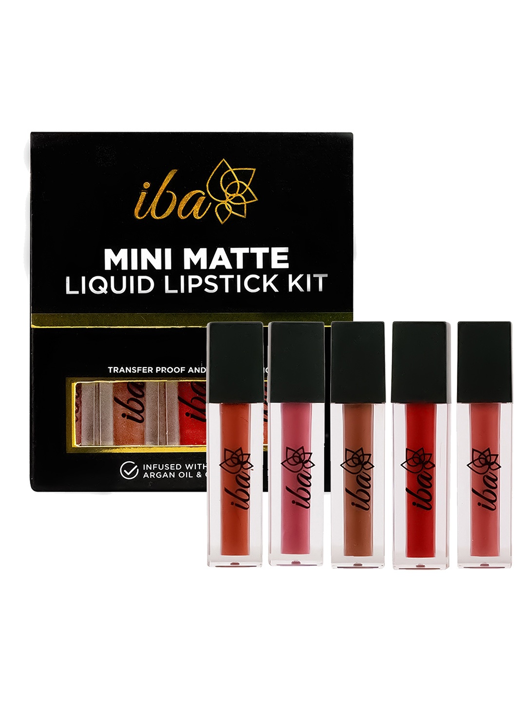 

Iba Set Of 5 Liquid Matte Mini Lipstick - 1.2 ml Each, Maroon